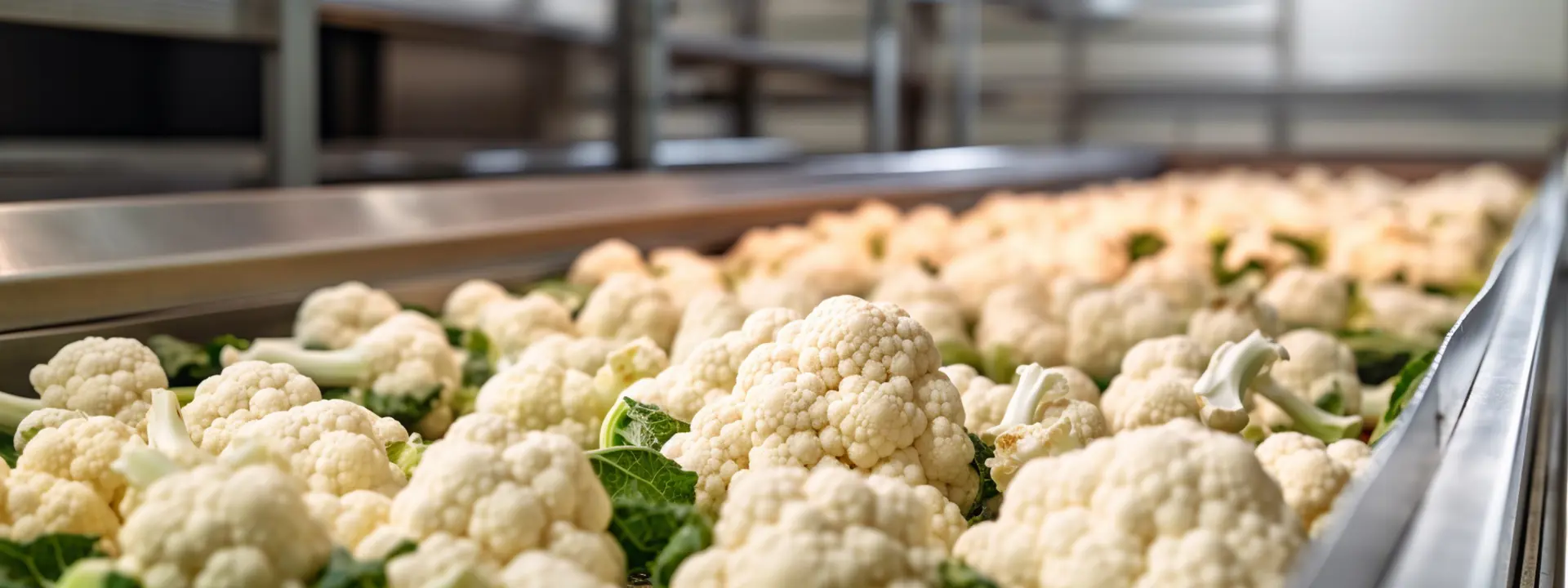 Cauliflower Tape Food Industry Products Ready Automatic Packaging Concept With Automated Food Production Generative Ai