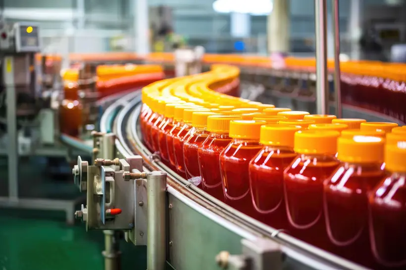 Beverage Production Line Is Operation